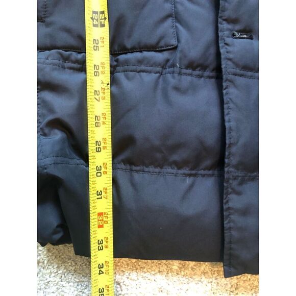 Brooks Brothers Mens Navy Blue Zip Up and Button Up Brown Collared Coat Size S - Picture 6 of 9